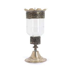  Moroccan Glass Metal Candle Holder White