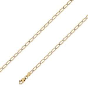  14K Solid Yellow 2 Two Tone Gold Open Link Chain Necklace 