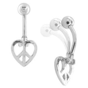 Body Accentz™ Belly Button Ring Navel Heart Peace Sign Body Jewelry 