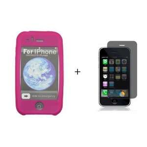   HOT PINK + APPLE IPHONE 2G PRIVACY SCREEN PROTECTOR 