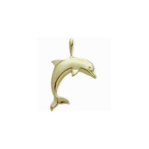  10 Karat Yellow Gold Dolphin Charm Pendant Jewelry