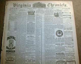   newspaper VIRGINIA CITY Nevada CHRONICLE   Original & 130 years old