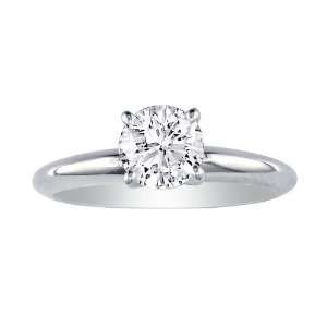 com Solitaire Round Cut Diamond Engagement Ring 14K White/Yellow Gold 