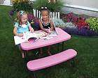 Lifetime Kids Pink Plastic Folding Picnic Table [80156]