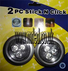 LED Stick N Click Cupboard Shed Lights*Twin Pack*  