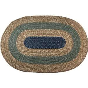     Country Navy & Sage   Oval Braided Rug (3 x 5)