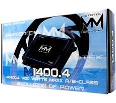 Autotek M1400.4 1400 Watt Max 4 Channel Car Amplifier+Amp Kit+2 Farad 