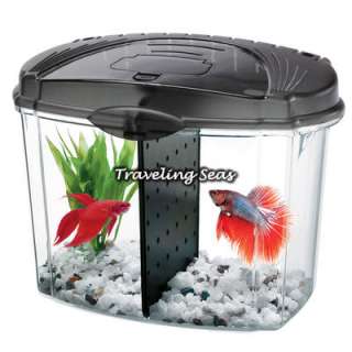 Aqueon Betta Bowl .5 gallon Desktop Aquarium Fish Tank Black  