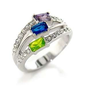  Jewelry   0.5 Carat Multicolor CZ Ring SZ 9 Jewelry