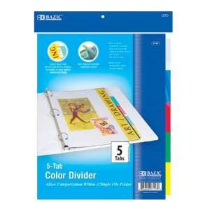  Bazic 3 Ring Binder Dividers with 5 Insertable Color Tabs 