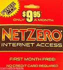 NETZERO CD ROM DISC INTERNET ACCESS FIRST MONTH FREE}  