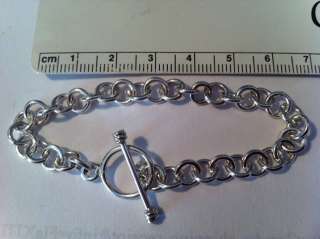 Rolo 7mm Link 11gr Sterling Silver Charm Bracelet  