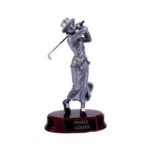   Action Resin Sports Figures With Gold Trim FEMALE GOLFER Toys & Games