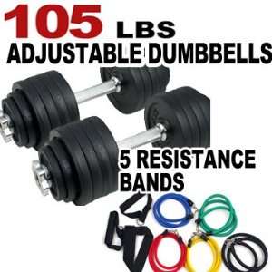  One Pair of Adjustable Dumbbells Kits   105 Lbs (52.5lbs X 