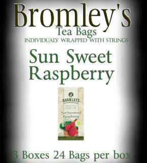 Bromley Sun Sweetened Raspberry Tea Bags 3 Boxes 072437003107  
