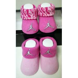  Nike Air Jordan Newborn Infant Baby Booties Socks Pink w/Air Jordan 