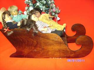 American Girl Doll mini size Furniture Xmas Wooden Sleigh for 7 mini 