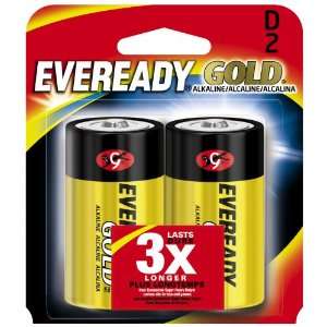  Eveready Gold Alkaline D Battery, 2 Count (12 Pack 