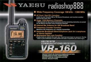 Yaesu VR 160 AM/FM/WFM Communications Receiver VR160  