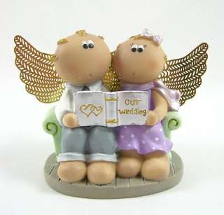 Cute RUSS BERRIE ANGEL CHEEKS FIGURINE   GUARDIAN ANGELS   Our Wedding 