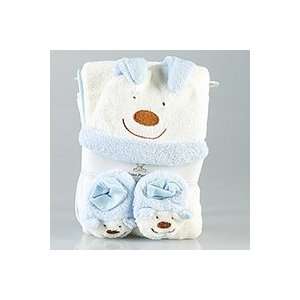  Snuggly Baby 3 Pc Gift Set Animal Blanket (Blue) 