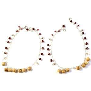  Agate and Garnet Anklets (Price Per Pair)   Sterling 