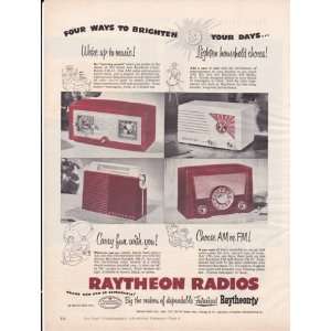  Raytheon Radios 1952 Original Vintage Home Advertisement 