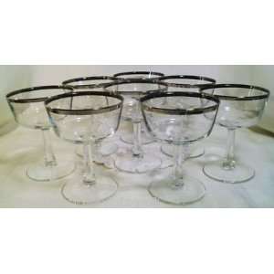  VINTAGE FRENCH WINE GLASSES SILVER RIMMED 50 Everything 