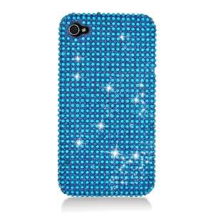 For Apple iPhone 4, 4S Rhinestone Crystal Case Light Blue Bling Cell 