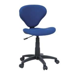  Gruga Armless Fabric Task Chair Blue Fabric/Black Base 