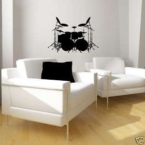 vinyl wall art decor decal rock band DRUM SET stickers  