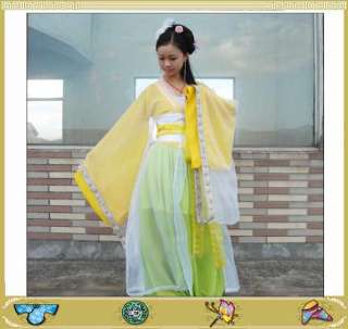 Custom made Chinese satin with chiffon Hanfu Dress  