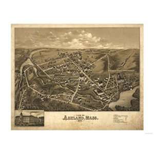  Ashland, Massachusetts   Panoramic Map Premium Poster 