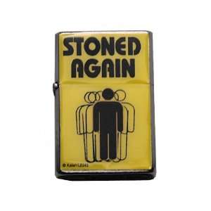  Stoned Again Funny Refillable Flip Top Metal Lighter