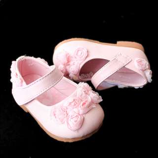 Toddler Baby Girls Princess Sandals Rose red Flower Shoes Size：US 3 