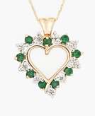    14k Gold Emerald & Diamond Accent Heart Pendant customer 