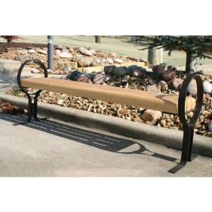   Heavy Duty Hoop Style Backless Park Bench, Black Patio, Lawn & Garden