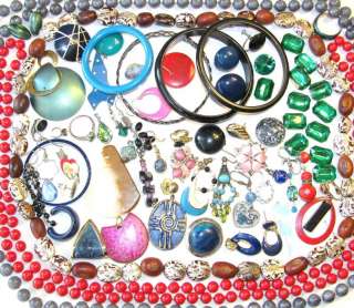 VTG JEWELRY REPAIR CRAFT LOT BANGLE BRACELETS NECKLACE SINGLE EARRING 