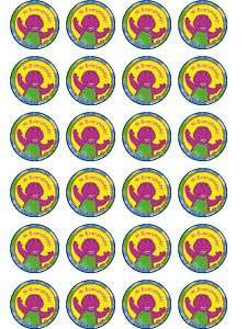 24 BARNEY RICE PAPER CUP CAKE TOPPERS  