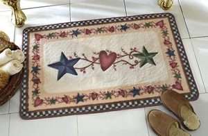 COUNTRY HEARTS AND STARS BATH MAT RUG RUGS NEW  
