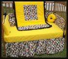 New Black/Yellow SUGAR SKULLS Crib Bedding Set fabrics  