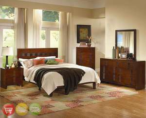 Resin Queen Bamboo Design 5 piece Bedroom Furniture Set  