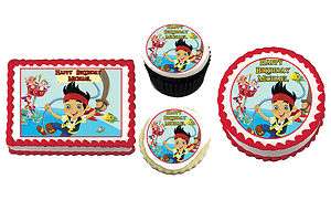   THE NEVERLAND PIRATES Edible Birthday Party Cake Image Cupcake Topper