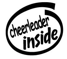 Vinyl Sticker Decal CHEERLEADER INSIDE cheer pom poms  