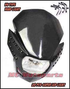 Head Light motorcycle black dirt bike ktm honda mx lamp  