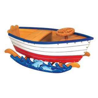 KIDS RUNABOUT CHILDRENS ROCKING HORSE BOAT ROCKER WOOD TOY NEW  