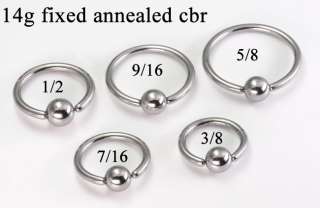 FIXED BEAD Stainless Steel Ring ANNEALED 14g  