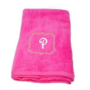  Haute Pink Monogrammed Beach Towel