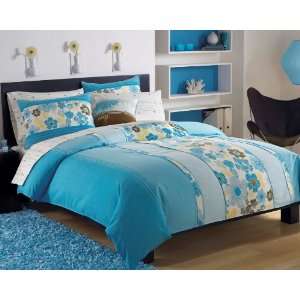  Roxy Beach Blue Floral Teen Girls Comforter Set 200tc 