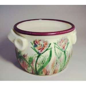  Red Thistle Open Bean Pot by Moonfire Pottery Kitchen 